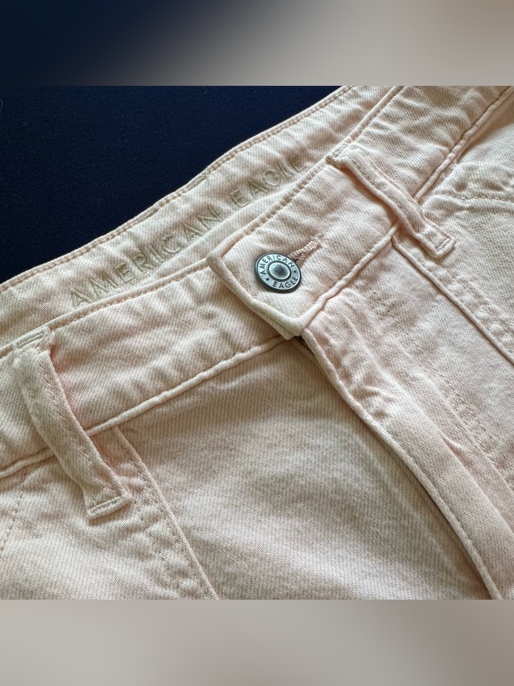 American Eagle Jeans Womens 6 Long Light Pink Super High Rise Baggy Wide Leg - Picture 5 of 16
